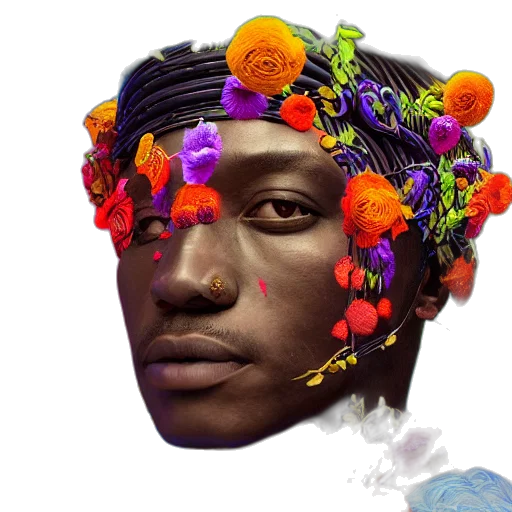 crown, face, flower, mask transparent PNG cut-out