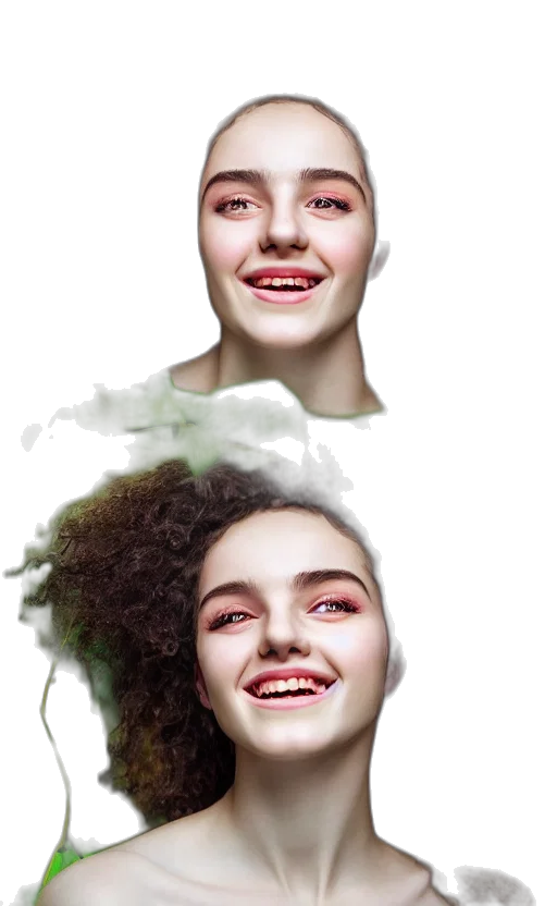 face, hair, crown, mask transparent PNG cut-out