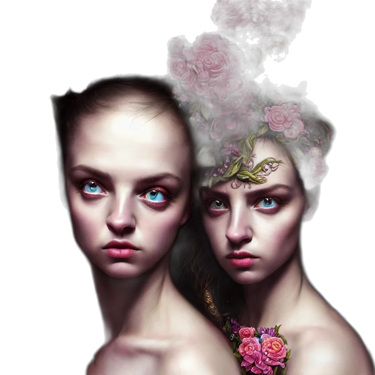 crown, face, mask, flower transparent PNG cut-out