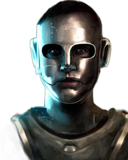robot, mask, face, concept art transparent PNG cut-out