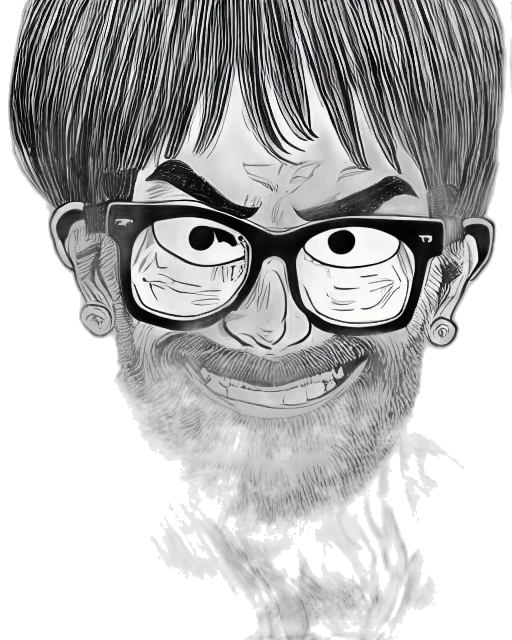 face, cartoon, comic book art, pencil sketch transparent PNG cut-out