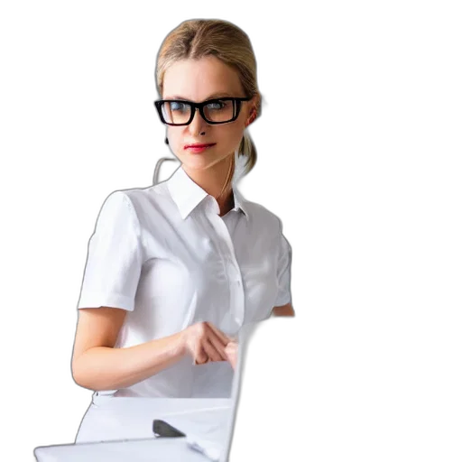 staff, 3d render, photorealistic, woman transparent PNG cut-out