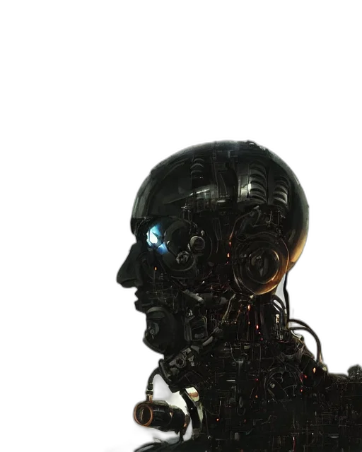 robot, face, mask, cyberpunk transparent PNG cut-out