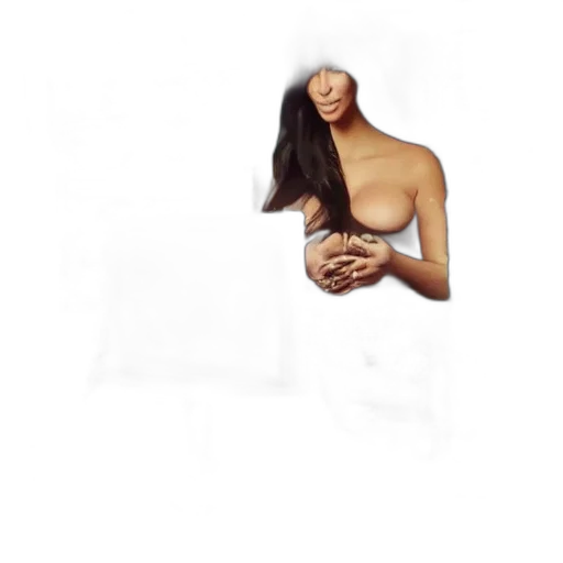 dress, hair, face, photorealistic transparent PNG cut-out