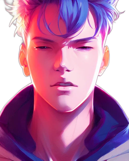 jacket, face, cyberpunk, anime transparent PNG cut-out
