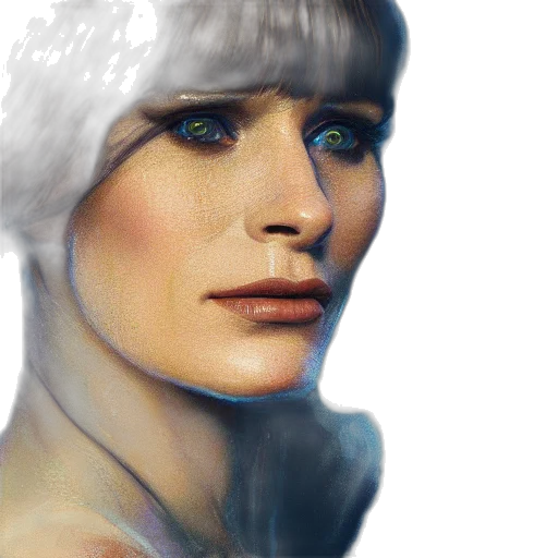 face, robot, creature, photorealistic transparent PNG cut-out