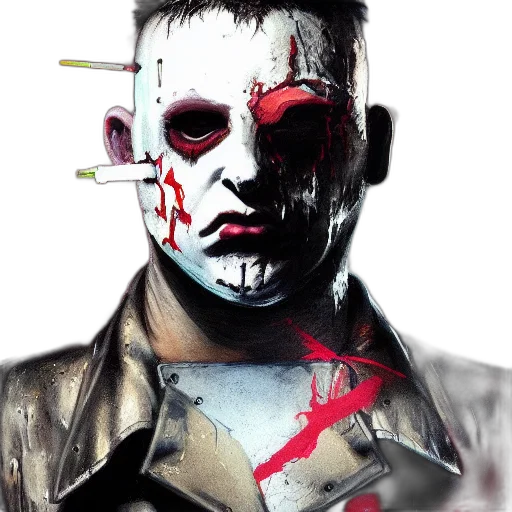 mask, jacket, face, comic book art transparent PNG cut-out