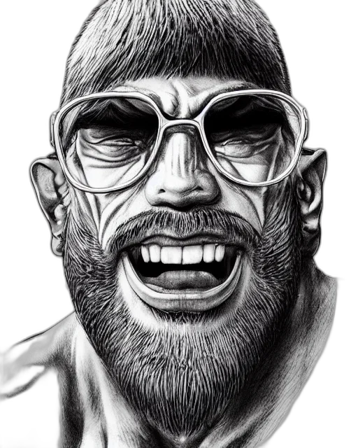 face, creature, photorealistic, comic book art transparent PNG cut-out