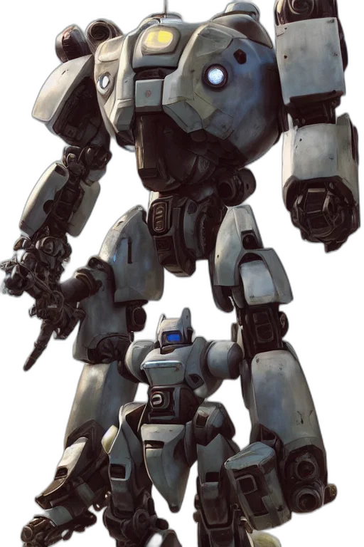 robot, weapon, concept art, 3d render transparent PNG cut-out