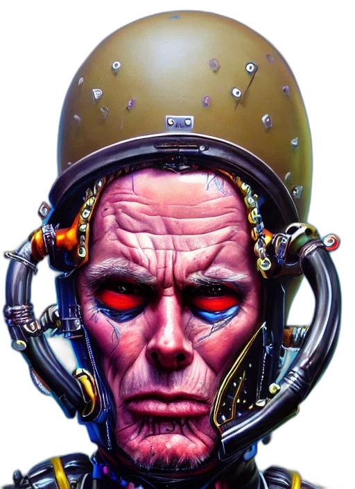 face, robot, mask, cyberpunk transparent PNG cut-out