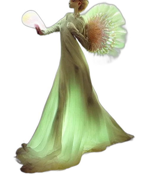 dress, staff, flower, umbrella transparent PNG cut-out