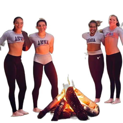 fire, college, gymnasts, campfire transparent PNG cut-out