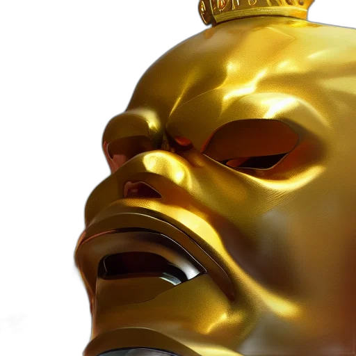 crown, mask, face, 3d render transparent PNG cut-out