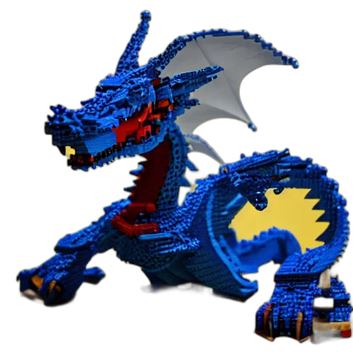 dragon, 3d render, pixel art, concept art transparent PNG cut-out