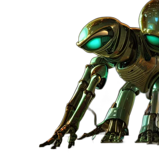 robot, creature, concept art, 3d render transparent PNG cut-out