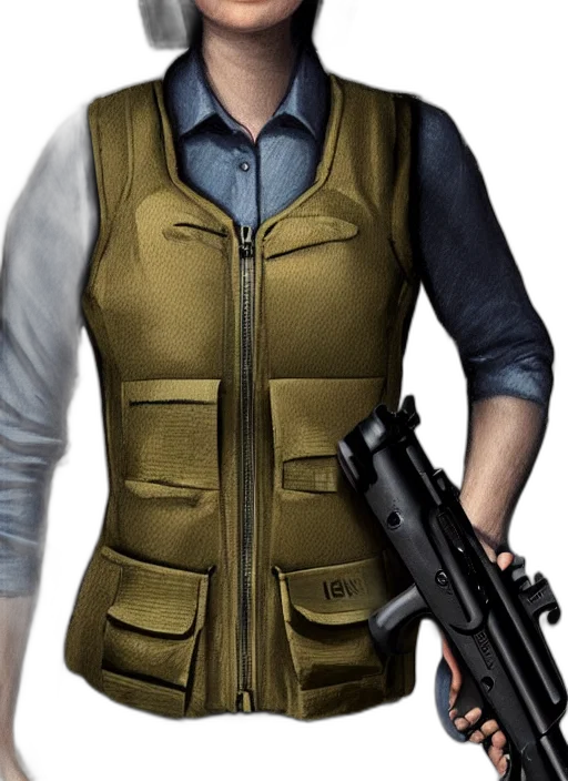 jacket, weapon, staff, 3d render transparent PNG cut-out