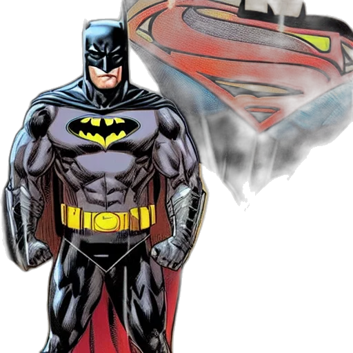 comic book art, concept art, batman, mixed transparent PNG cut-out