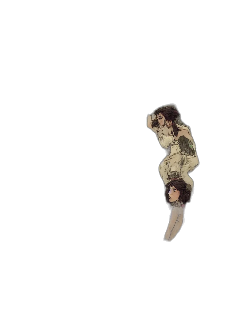 hair, creature, weapon, staff transparent PNG cut-out