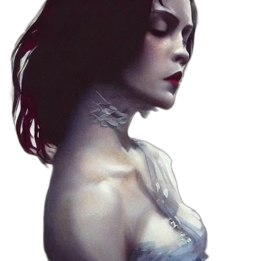 dress, jewelry, face, fantasy art transparent PNG cut-out