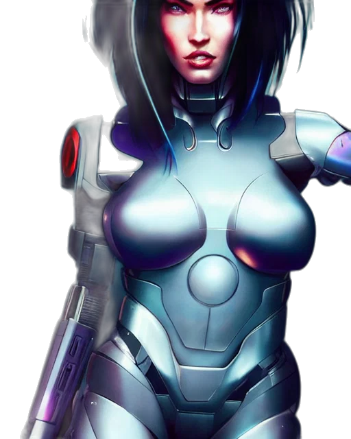 robot, concept art, cyberpunk, 3d render transparent PNG cut-out
