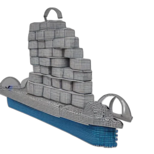 3d render, concept art, ship, theseus transparent PNG cut-out