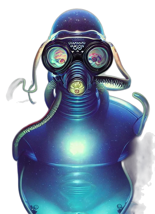 mask, robot, bottle, creature transparent PNG cut-out