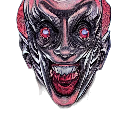 mask, face, creature, comic book art transparent PNG cut-out