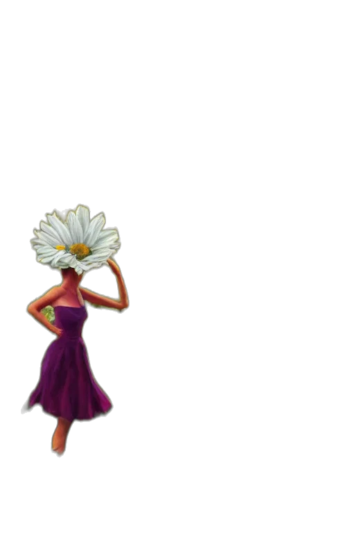 flower, dress, staff, crown transparent PNG cut-out
