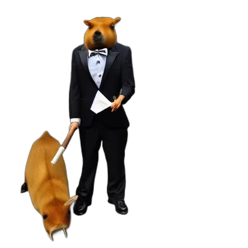 animal, staff, mask, 3d render transparent PNG cut-out