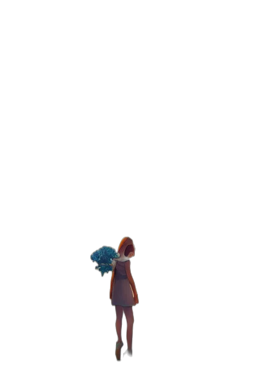 dress, robot, creature, staff transparent PNG cut-out