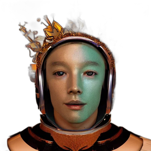mask, robot, crown, face transparent PNG cut-out