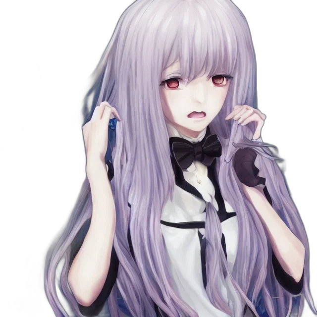 hair, staff, face, creature transparent PNG cut-out