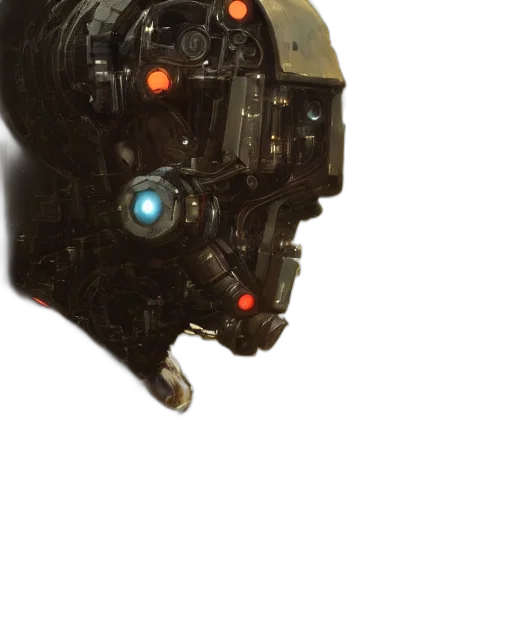 robot, mask, face, weapon transparent PNG cut-out