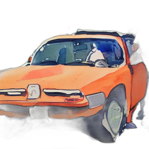 car, face, robot, watercolor transparent PNG cut-out