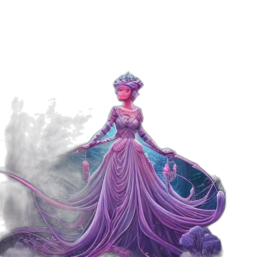 dress, crown, staff, concept art transparent PNG cut-out