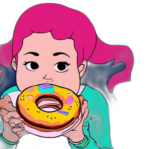 food, cartoon, anime, vaporwave transparent PNG cut-out