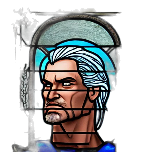 face, staff, comic book art, pixel art transparent PNG cut-out