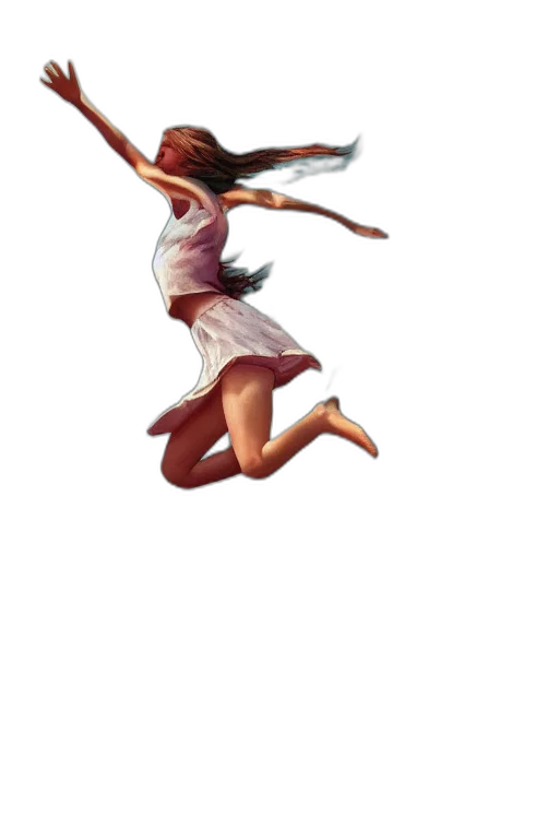 dress, staff, creature, hair transparent PNG cut-out