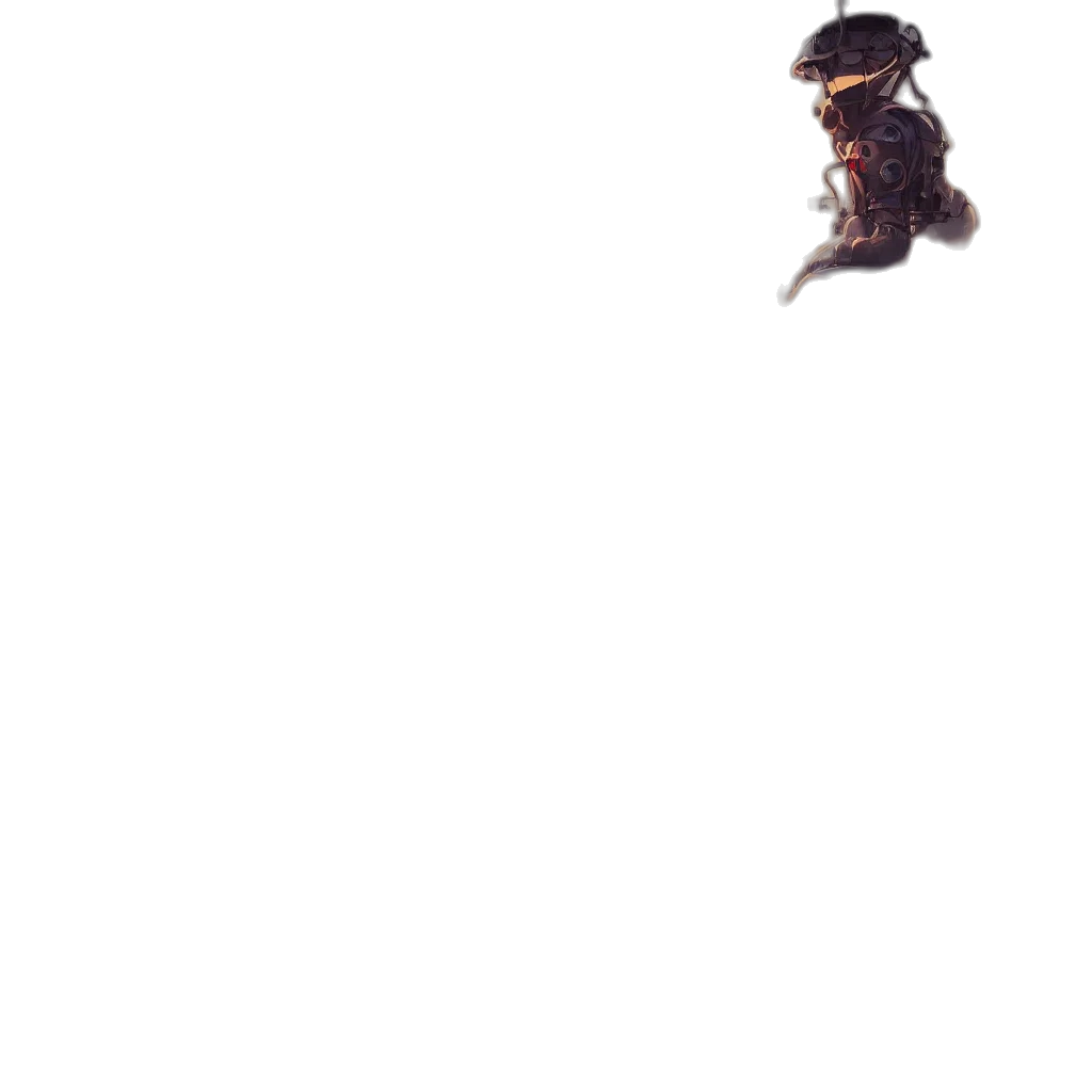 hat, staff, robot, creature transparent PNG cut-out
