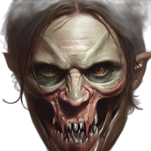 face, mask, creature, concept art transparent PNG cut-out