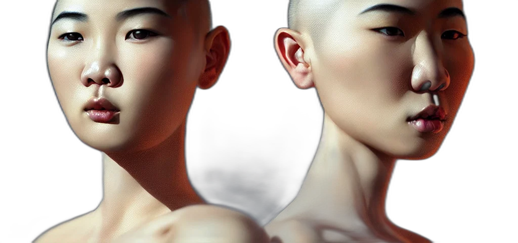 face, mask, photorealistic, 3d render transparent PNG cut-out
