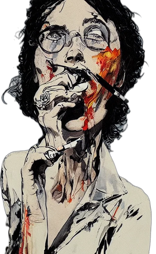 face, mask, comic book art, watercolor transparent PNG cut-out