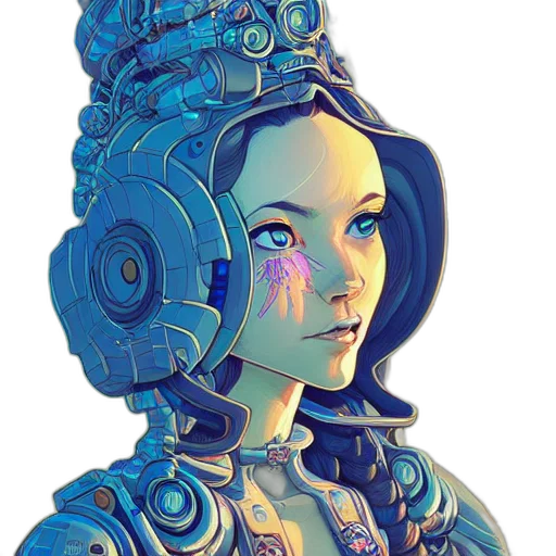 robot, face, mask, cyberpunk transparent PNG cut-out