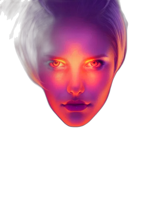 face, mask, hair, robot transparent PNG cut-out