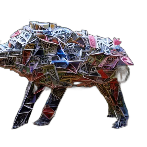 animal, robot, sculpture, made transparent PNG cut-out