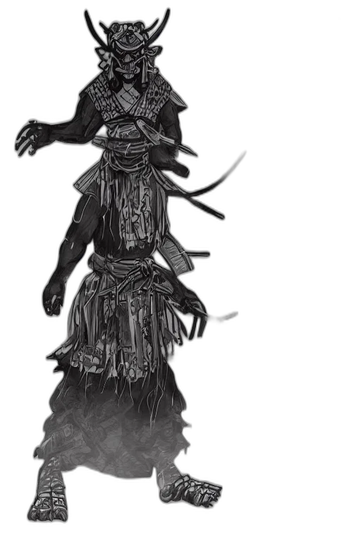 mask, creature, staff, dress transparent PNG cut-out