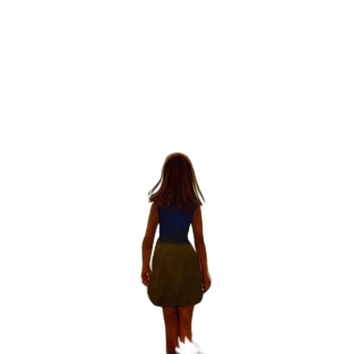 dress, hair, creature, robot transparent PNG cut-out