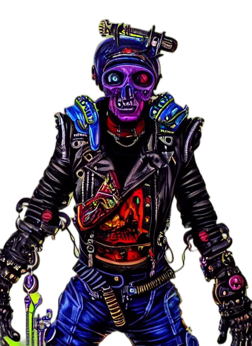 robot, jacket, mask, staff transparent PNG cut-out