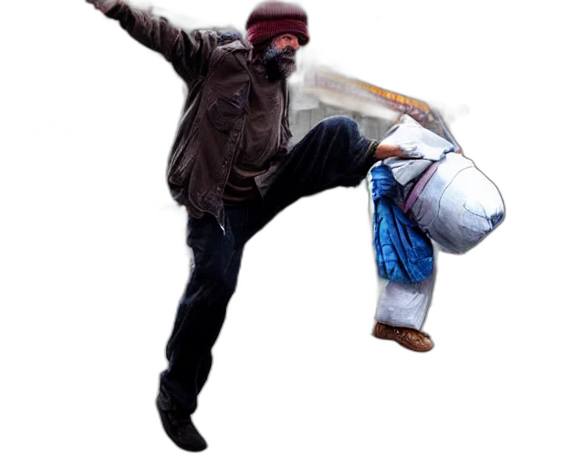 jacket, staff, mask, hat transparent PNG cut-out