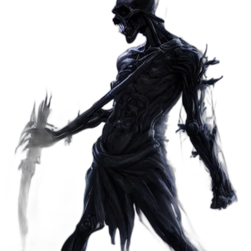 creature, mask, staff, sword transparent PNG cut-out